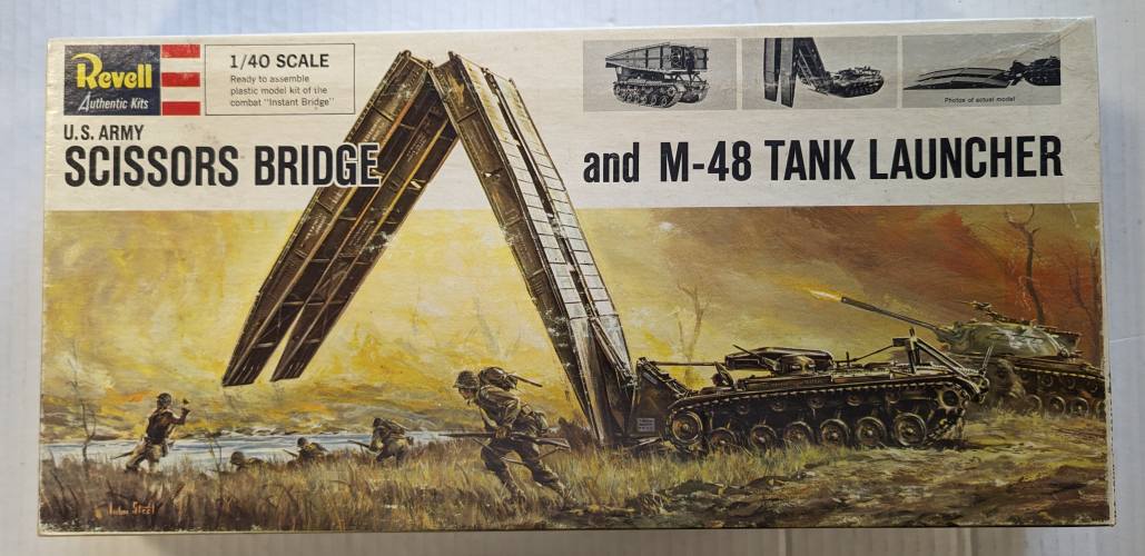 REVELL 1/40 H558 U.S. ARMY SCISSORS BRIDGE AND M-48 TANK LAUNCHER