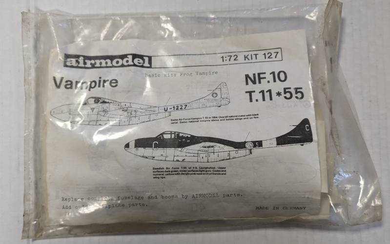 AIRMODEL 1/72 127 VAMPIRE NF.10 T.11 55 CONVERSION