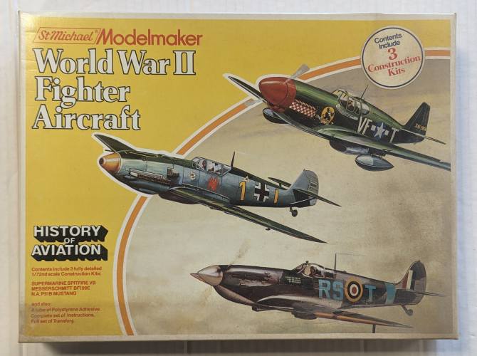 ST MICHAEL  WORLD WAR II FIGHTER AIRCRAFT SPITFIRE  MESSERSCHMITT  MUSTANG