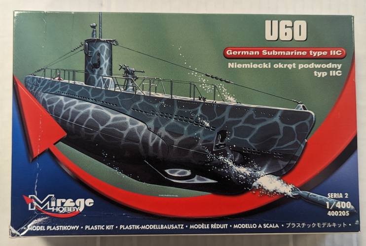 MIRAGE 1/400 400205 U60 GERMAN SUBMARINE TYPE IIC