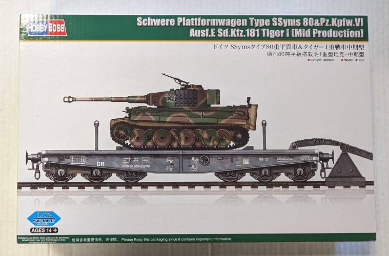 HOBBYBOSS 1/72 82934 SCHWERE PLATTFORMWAGEN TYPE SSYMS 80 PZ.KPFW.VI AUSF.E SD.KFZ.181 TIGER I