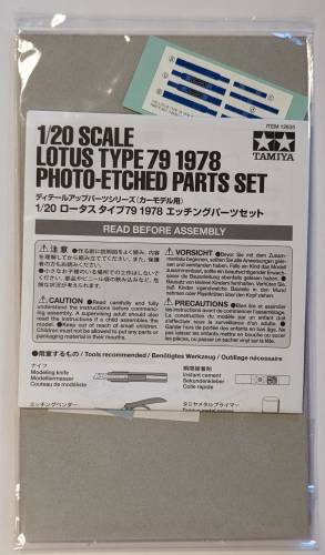 TAMIYA 1/20 12635 LOTUS TYPE 79 1978 ETCHED PARTS SET TAMIYA 1/20 12635 LOTUS TYPE 79 1978 ETCHED PARTS SET
