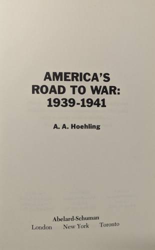 CHEAP BOOKS  ZB5182 AMERICA S ROAD TO WAR 1939-1941