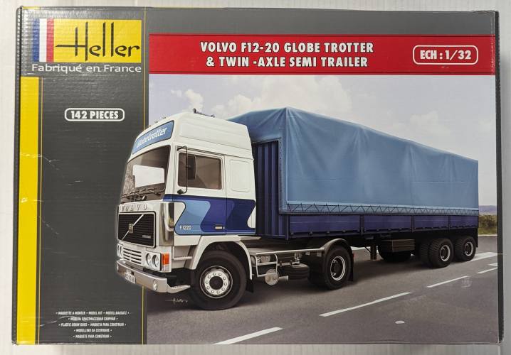 HELLER 1/32 81703 VOLVO F12-20 GLOBE TROTTER   TWIN AXLE SEMI TRAILER
