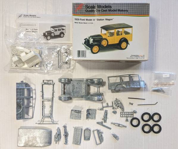 KINGKIT MODEL SCRAPYARD 1/20 SCALE MODELS 4006 1929 FORD MODEL A STATION WAGON  INCOMPLETE 