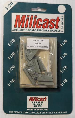 MILICAST  1/76 G119 PAK 35/36 A/T GUN WITH STIELGRANATE 41