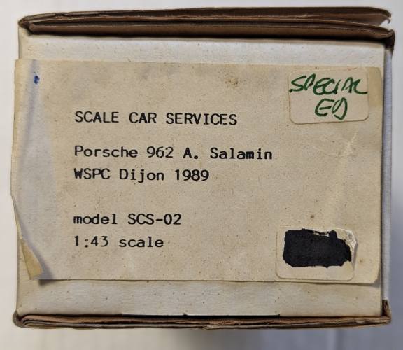 SCALE CAR SERVICES  SCS-02 PORSCHE 962 A.SALAMIN WSPC DIJON 1989
