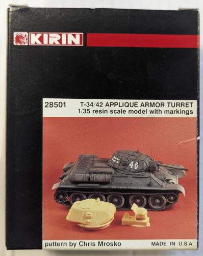 KIRIN 1/35 28501 T-34/42 APPLIQUE ARMOR TURRET