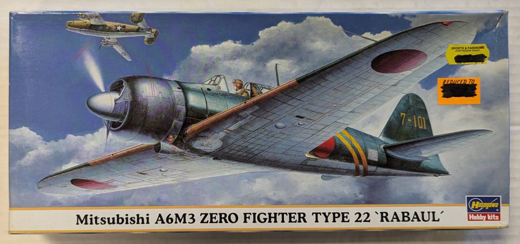 HASEGAWA 1/72 00377 MITSUBISHI A6M3 ZERO FIGHTER TYPE 22 RABAUL