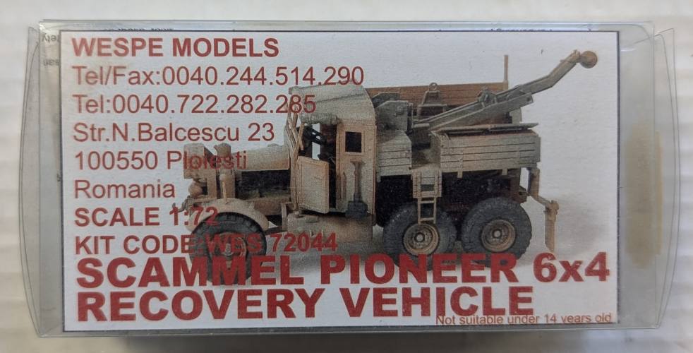 WESPE MODELS 1/72 72044 SCAMMELL PIONEER 6X4 