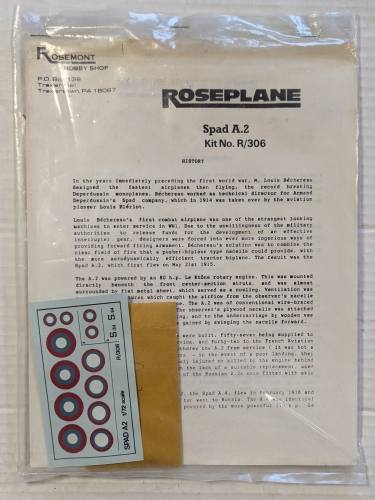 ROSEPLANE 1/72 R306 SPAD A.2 