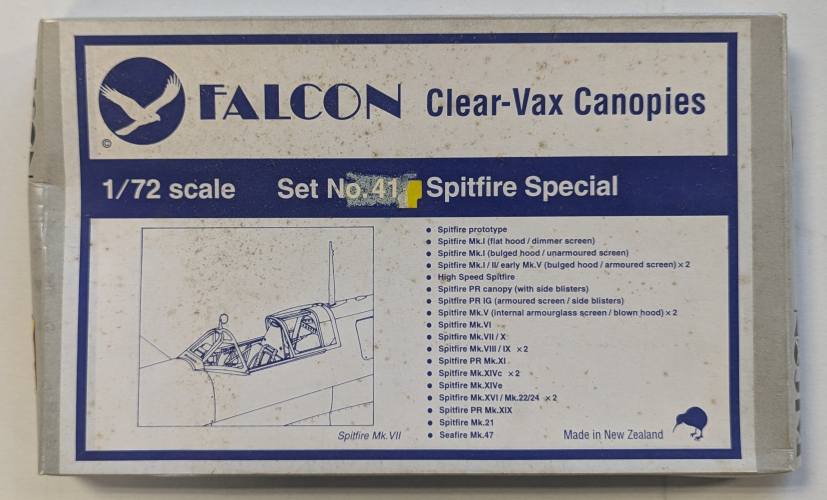 FALCON 1/72 CLEAR VAX NO 41 SPITFIRE SPECIAL
