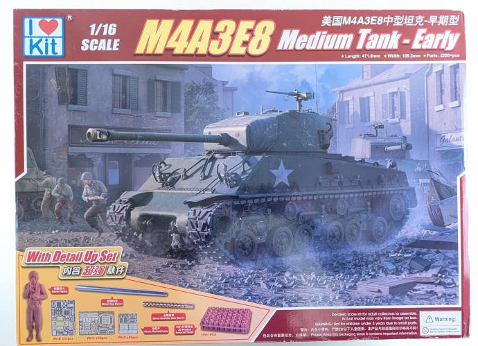 I LOVE KIT 1/16 61619 M4A3E8 MEDIUM TANK   UK SALE ONLY 
