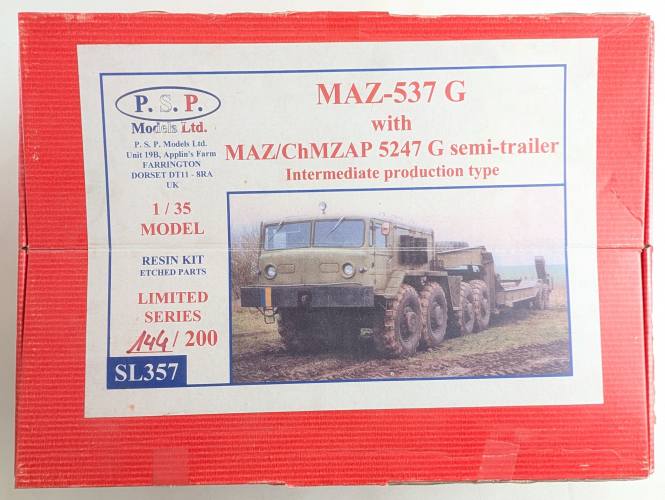 PSP MODELS 1/35 SL357 MAZ-537G WITH MAZ/CHMZAP 5247 SEMI TRAILER
