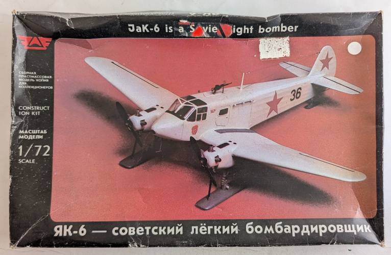 ALFA 1/72 YAK-6 SOVIET LIGHT BOMBER