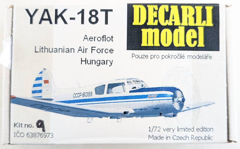 DECARLI MODEL 1/72 YAK-18T LITHUANIAN AIR FORCE