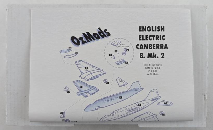 OZ MODS 1/144 ENGLISH ELECTRIC CANBERRA B.MK.2  decals not included 