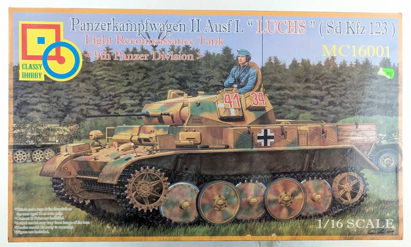 CLASSY HOBBY 1/16 16001 PANZERKAMPFWAGEN II AUSF L LUCHS SD KFZ 123  uk sale only 