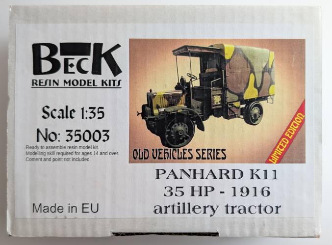 BECK 1/35 35003 PANHARD K11 1916 ARTILLERY TRACTOR