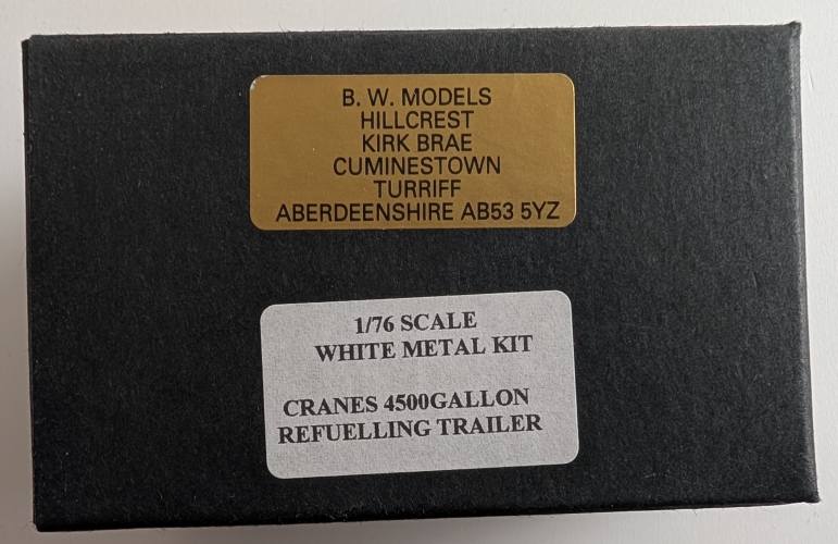 BW MODELS  1/76 CRANES 4500 GALLON REFUELLING TRAILER