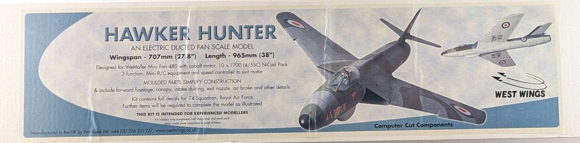 WEST WINGS  HAWKER HUNTER  UK SALE ONLY 