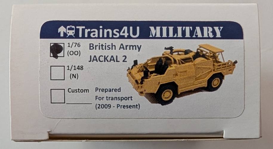 TRAINS4U 1/76 BRITISH ARMY JACKAL 2 PREPARED FOR TRANSPORT