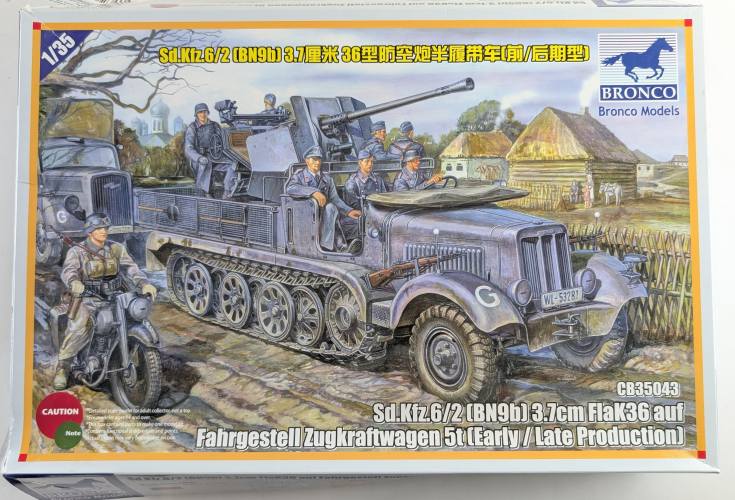 BRONCO 1/35 35043 SD.KFZ.6/2  BN9B  3.7CM FLAK 36 AUF
