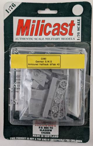 MILICAST  1/76 G180 GERMAN S.W.S ARMOURED HALFTRACK   FLAK 43