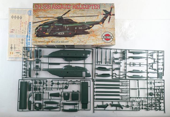 KINGKIT MODEL SCRAPYARD 1/72 AIRFIX 06004 SIKORSKY CH-53G ASSAULT HELICOPTER  MISSING SEATS   PILOTS 
