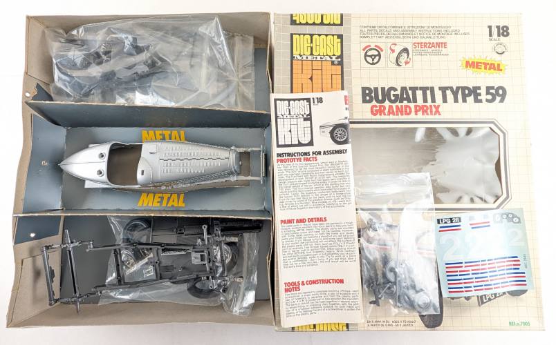 KINGKIT MODEL SCRAPYARD 1/18 BURAGO 7005 BUGATTI TYPE 59 GRAND PRIX  CRACKED DECALS 