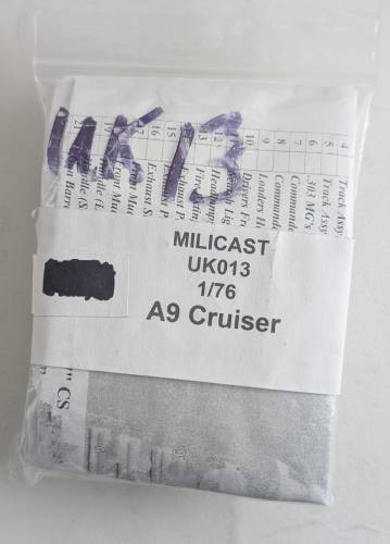 MILICAST  1/76 UK013 A9 CRUISER