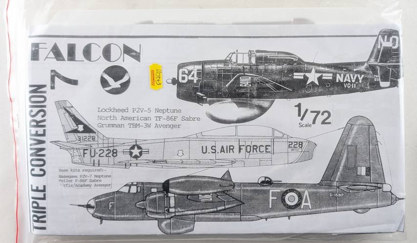 FALCON 1/72 NO.7 TRIPLE CONVERSION NEPTUNE/SABRE/AVENGER