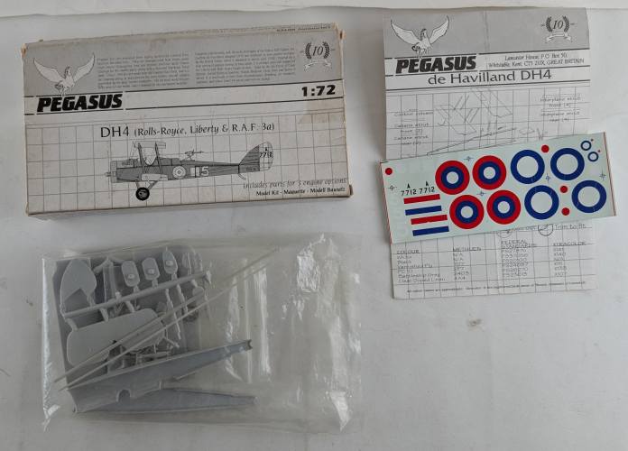 KINGKIT MODEL SCRAPYARD 1/72 PEGASUS 4009 DH4 ROLLS ROYCE LIBERTY   RAF 3A  CRACKED DECALS 