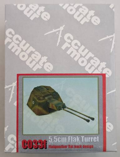 ACCURATE ARMOUR 1/35 C033F 5.5CM FLAK TURRET FLAKPANTHER FLAT BACK DESIGN