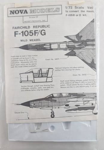 NOVA 1/72 FAIRCHILD REPUBLIC F-105F/G WILD WEASEL