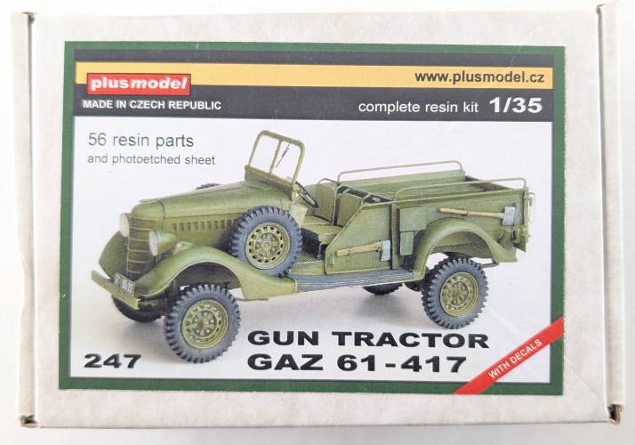 PLUS MODEL 1/35 247 GAZ 61-417 GUN TRACTOR 
