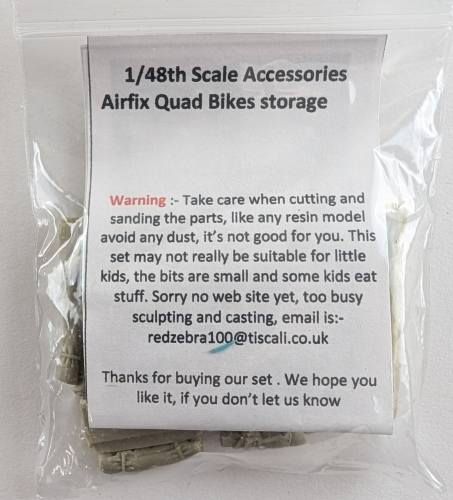 RED ZEBRA 1/48 AIRFIX QUAD BIKES STORAGE