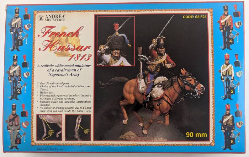 ANDREA MINIATURES 90MM S8F24 FRENCH HUSSAR 1813