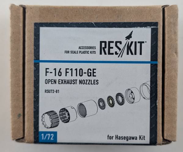 RESKIT 1/72 7281 F-16 F110-GE OPEN EXHAUST NOZZLES 