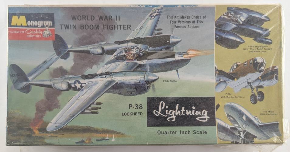 MONOGRAM 1/48 PA97 P-38 LIGHTNING WWII TWIN BOOM FIGHTER