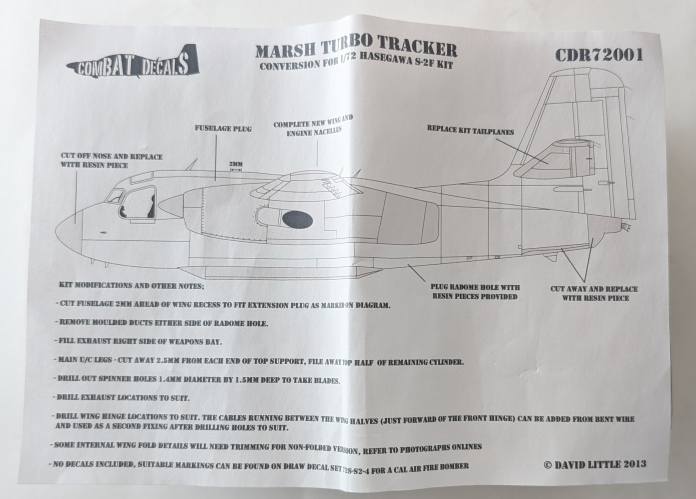 COMBAT DECALS 1/72 72001 MARSH TURBO TRACKER CONVERSION