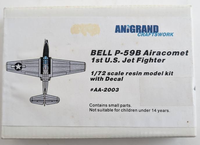 ANIGRAND 1/72 2003 BELL P-59B AIRACOMET 1ST US JET FIGHTER