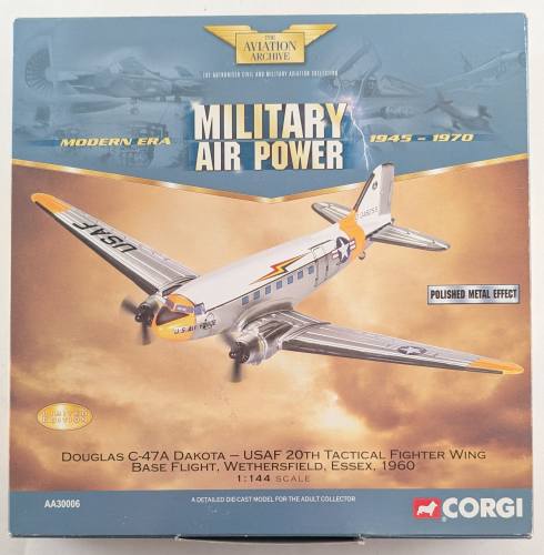 CORGI 1/144 AA30006 DOUGLAS C-47A DAKOTA USAF 20TH TACTICAL FIGHTER