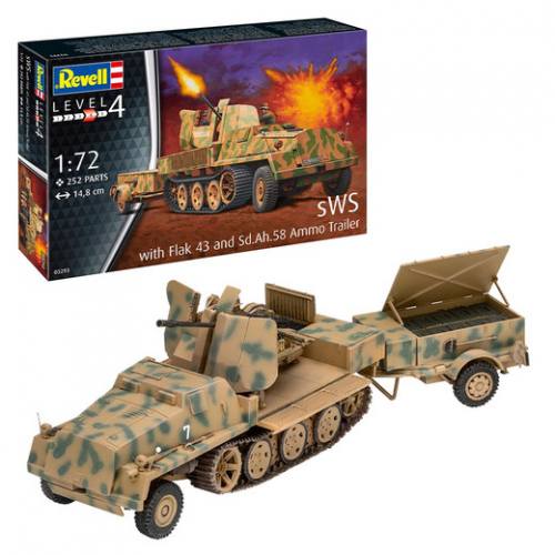 REVELL 1/72 03293 SWS WITH FLAK 43   SD.AH.58 AMMO TRAILER