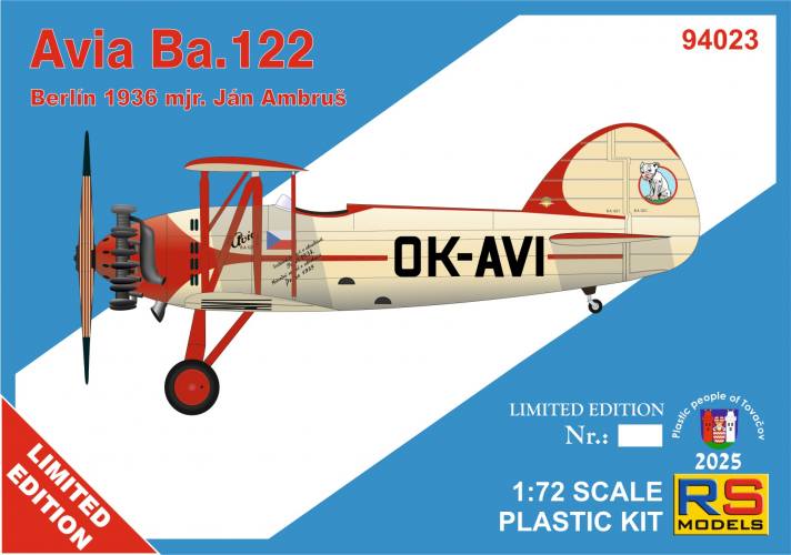 RS MODELS 1/72 94023 AVIA BA.122 BERLIN 1936 - CZECHOSLOVAKIAN MARKINGS