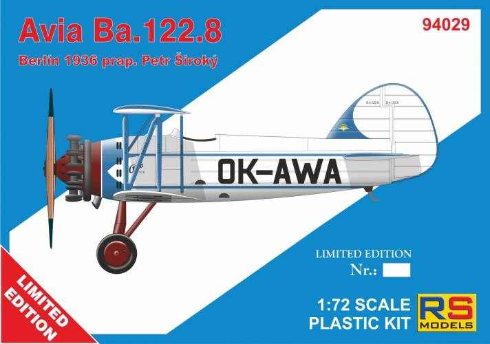 RS MODELS 1/72 94029 AVIA BA.122.8 BERLIN 1936 