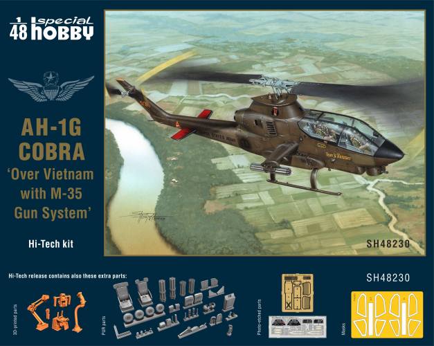 SPECIAL HOBBY 1/48 48230 AH-1G COBRA OVER VIETNAM WITH M-35 GUN SYSTEM 