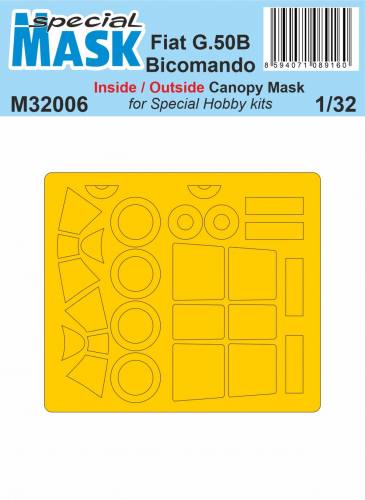 SPECIAL MASK 1/32 32006 FIAT G.50B BICOMANDO INSIDE/OUTSIDE CANOPY MASK