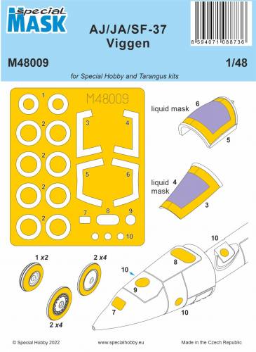 SPECIAL MASK 1/48 48009 AJ/JA/SF-37 VIGGEN MASK