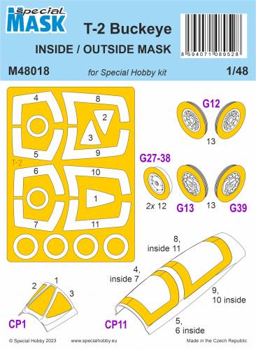 SPECIAL MASK 1/48 48018 T-2 BUCKEYE INSIDE/OUTSIDE MASK